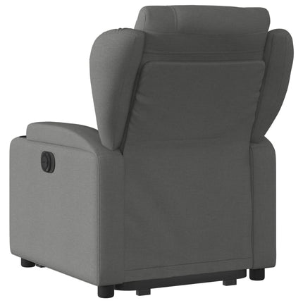 Reclinerfåtölj med uppresningshjälp mörkgrå tyg
