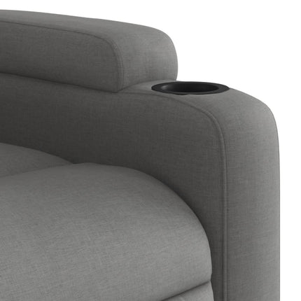 Reclinerfåtölj med uppresningshjälp mörkgrå tyg
