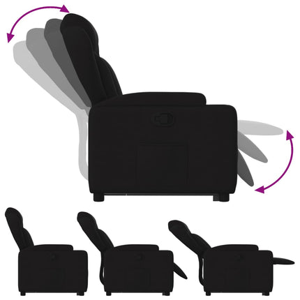 Reclinerfåtölj med uppresningshjälp svart tyg