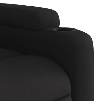 Reclinerfåtölj med uppresningshjälp svart tyg