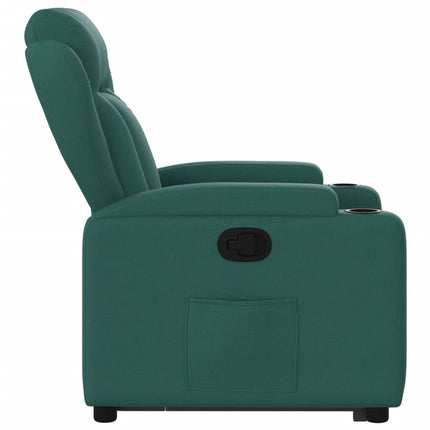 Reclinerfåtölj med uppresningshjälp mörkgrön tyg