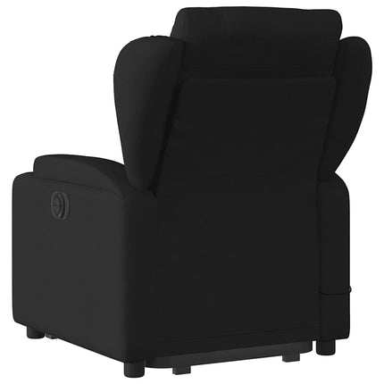Elektrisk massagefåtölj med uppresningshjälp svart tyg