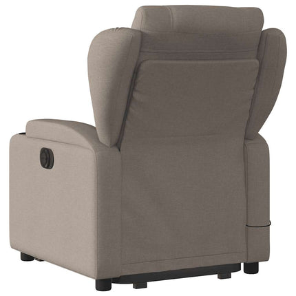 Elektrisk massagefåtölj med uppresningshjälp taupe tyg