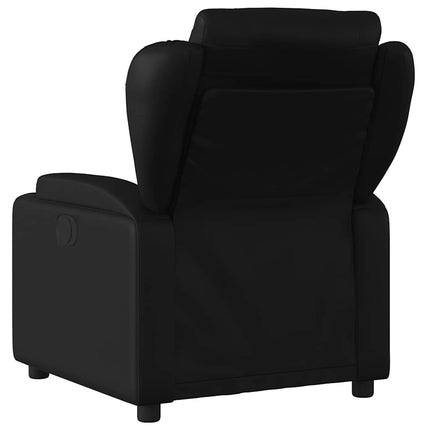 Elektrisk reclinerfåtölj svart konstläder