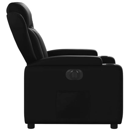 Elektrisk reclinerfåtölj svart konstläder