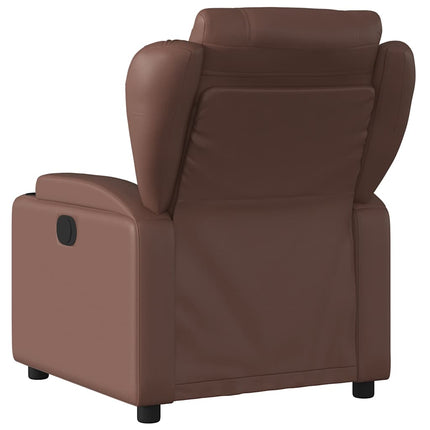 Elektronisk reclinerfåtölj brun konstläder