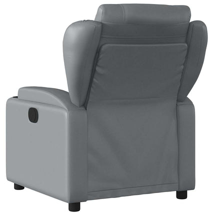 Elektrisk reclinerfåtölj grå konstläder