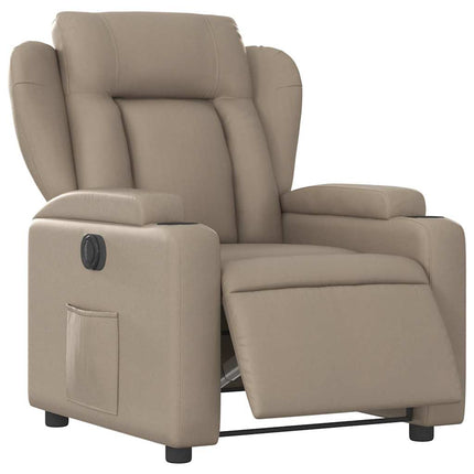 Elektrisk reclinerfåtölj cappuccino konstläder