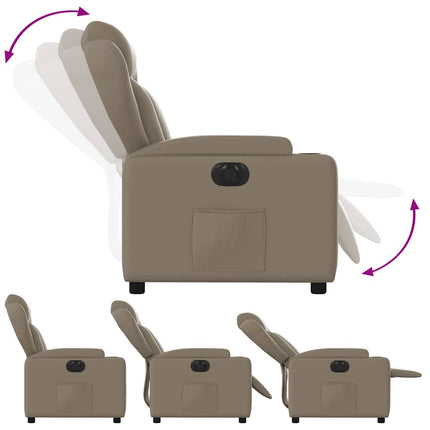 Elektrisk reclinerfåtölj cappuccino konstläder