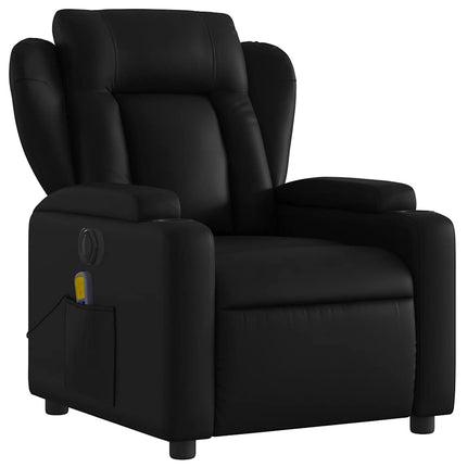 Elektrisk massagefåtölj svart konstläder