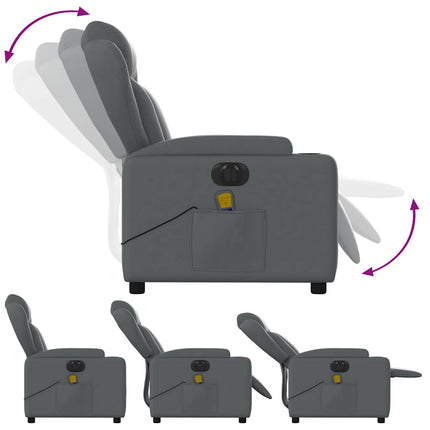 Elektrisk massagefåtölj grå konstläder
