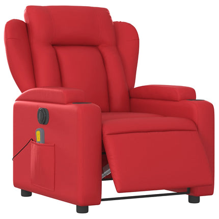 Elektrisk massagefåtölj röd konstläder