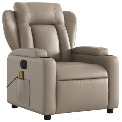 Elektrisk massagefåtölj cappuccino konstläder