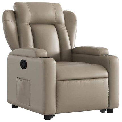 Reclinerfåtölj med uppresningshjälp cappuccino konstläder