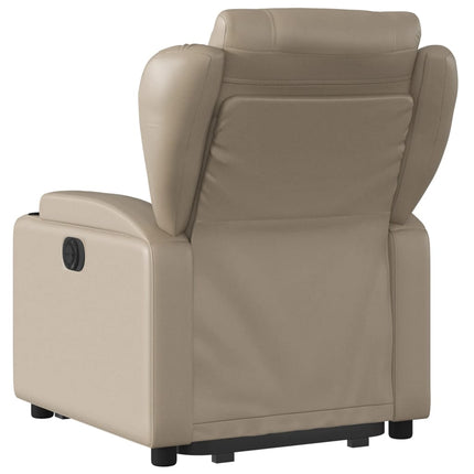 Reclinerfåtölj med uppresningshjälp cappuccino konstläder