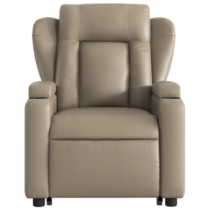 Reclinerfåtölj med uppresningshjälp cappuccino konstläder
