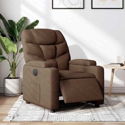 Elektrisk reclinerfåtölj Brun tyg