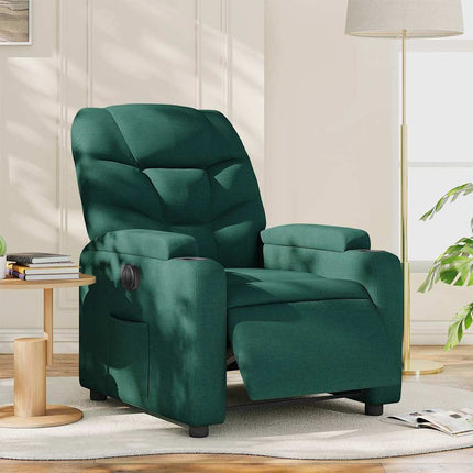 Elektrisk reclinerfåtölj mörkgrön tyg