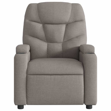 Elektrisk reclinerfåtölj taupe tyg
