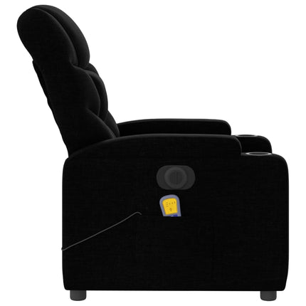Elektrisk massagefåtölj med uppresningshjälp svart tyg