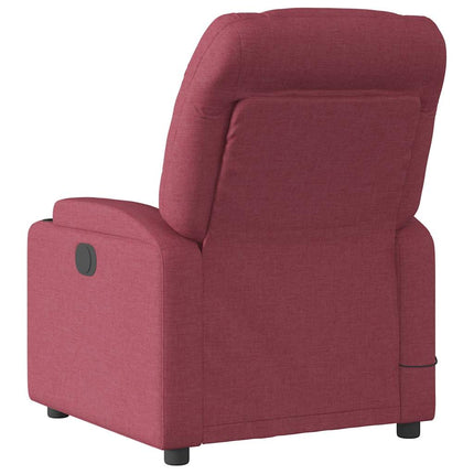 Elektrisk massagefåtölj vinröd tyg