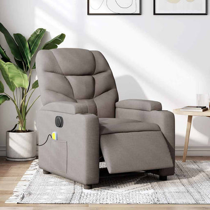 Elektrisk massagefåtölj taupe tyg