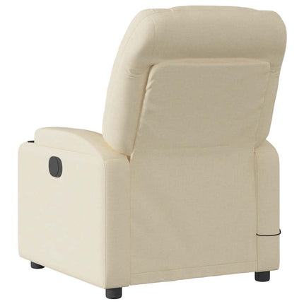 Elektrisk massagefåtölj gräddvit tyg