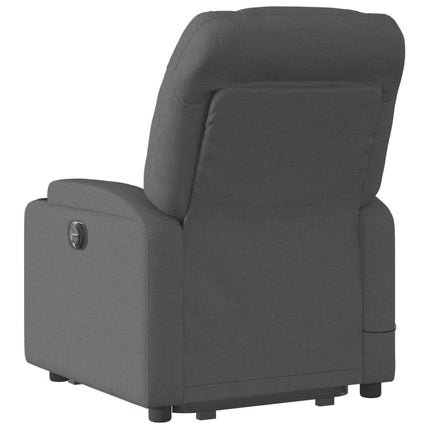 Massagefåtölj med uppresningshjälp mörkgrå tyg