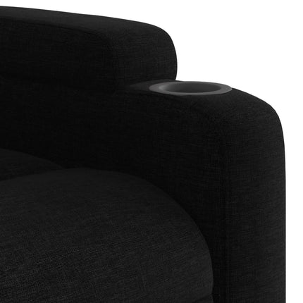 Massagefåtölj med uppresningshjälp svart tyg