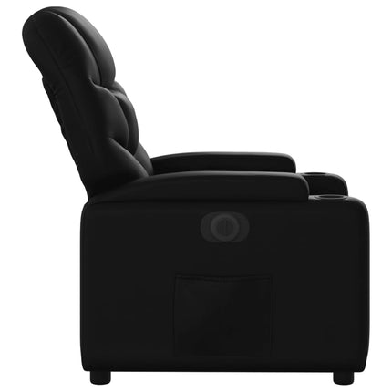 Elektrisk reclinerfåtölj svart konstläder