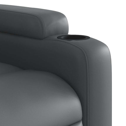 Elektrisk reclinerfåtölj grå konstläder