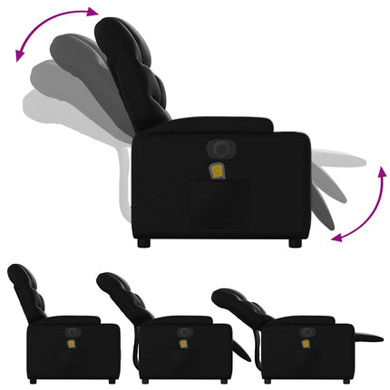Elektrisk massagefåtölj svart konstläder
