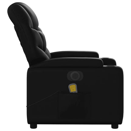 Elektrisk massagefåtölj svart konstläder