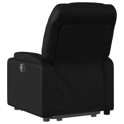 Reclinerfåtölj med uppresningshjälp svart konstläder