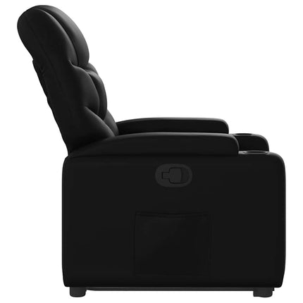 Reclinerfåtölj med uppresningshjälp svart konstläder