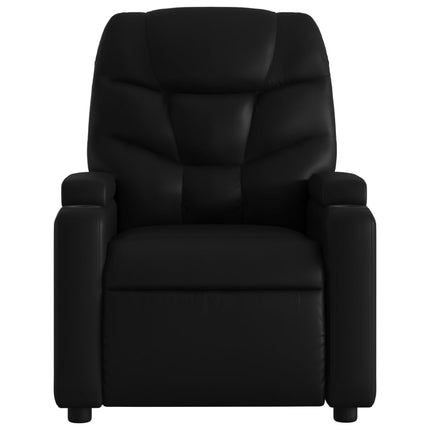 Massagefåtölj med uppresningshjälp svart konstläder
