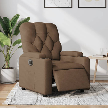 Elektrisk reclinerfåtölj Brun tyg