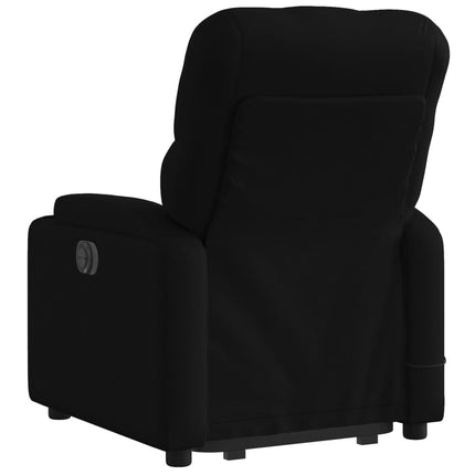 Elektrisk massagefåtölj med uppresningshjälp svart tyg