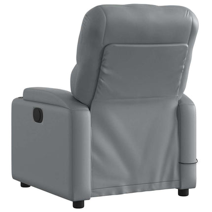 Elektrisk massagefåtölj grå konstläder