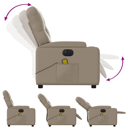 Elektrisk massagefåtölj cappuccino konstläder