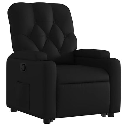 Reclinerfåtölj med uppresningshjälp svart konstläder