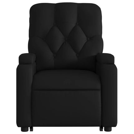 Reclinerfåtölj med uppresningshjälp svart konstläder