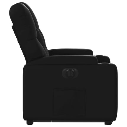 Reclinerfåtölj med uppresningshjälp svart konstläder