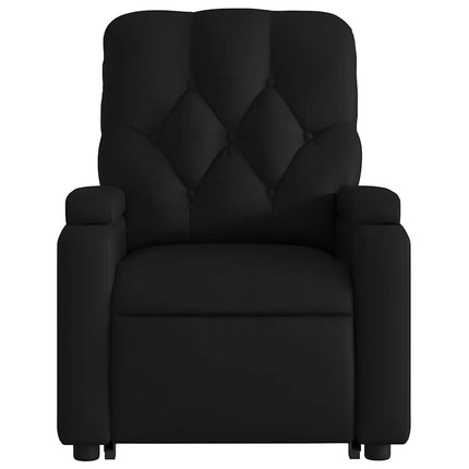 Massagefåtölj med uppresningshjälp svart konstläder