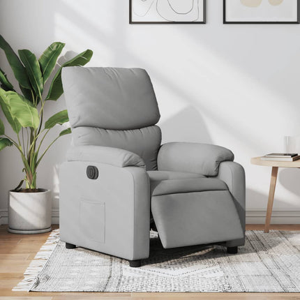 Elektrisk reclinerfåtölj ljusgrå tyg