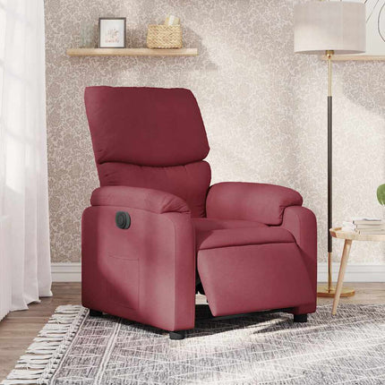Elektrisk reclinerfåtölj vinröd tyg
