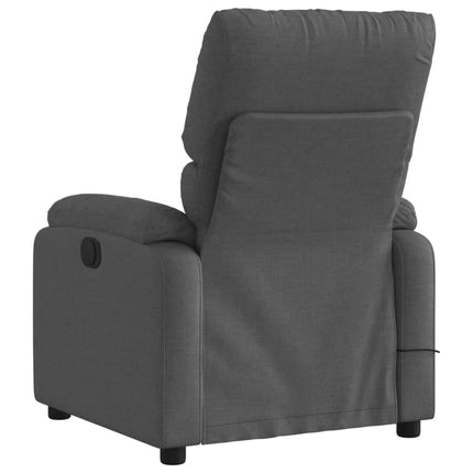 Elektrisk massagefåtölj mörkgrå tyg