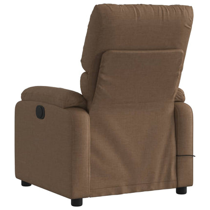 Elektrisk massagefåtölj brun tyg