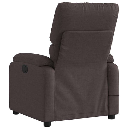 Elektrisk massagefåtölj mörkbrun tyg
