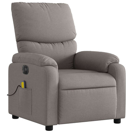Elektrisk massagefåtölj taupe tyg